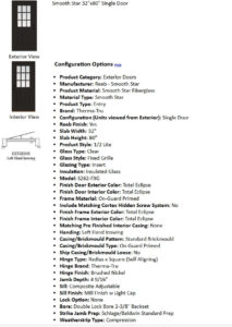 Smooth Star Single Door Details